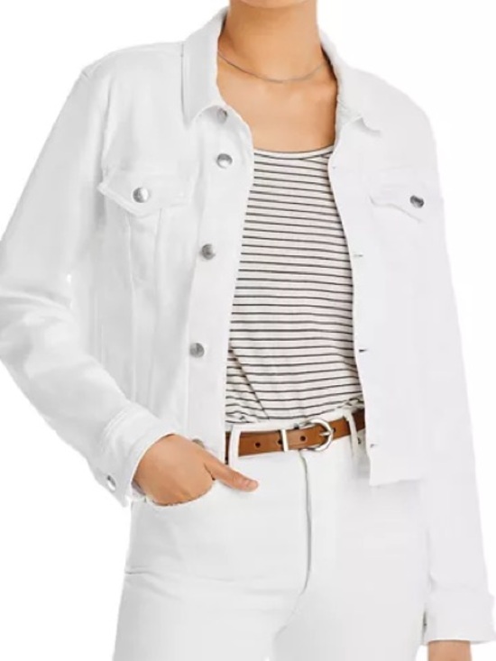 7 For All Mankind Jackets & Blazers - 7 For All Mankind Classic Trucker Denim Jacket - White - Large